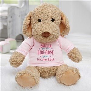 Dog Gone Cute Personalized Plush Dog Stuffed Animal - Pink - 46342-P