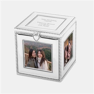 Engraved Silver Cube Frame and Keepsake Box - 46344