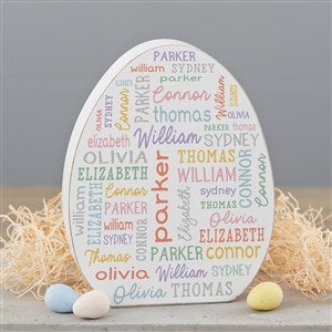 Easter Repeating Name Personalized Wood Easter Egg Shelf Decoration - 46363-E