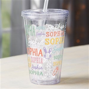 Easter Repeating Name Personalized 17 oz. Acrylic Insulated Tumbler - 46364