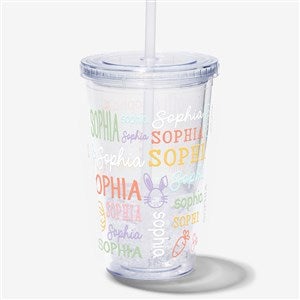 Easter Repeating Name Personalized 17 oz. Acrylic Insulated Tumbler - 46364