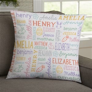 Easter Repeating Name Personalized Throw Pillow - Large - 46366-L