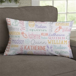 Easter Repeating Name Personalized Lumbar Throw Pillow - 46366-LB