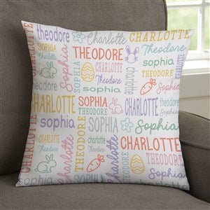Easter Repeating Name Personalized Velvet Throw Pillow - Small - 46366-SV