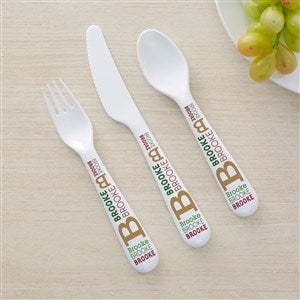 Christmas Repeating Name Personalized Kids Utensils - 46373-U