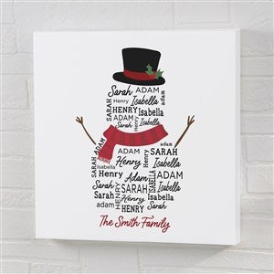 Snowman Repeating Name Personalized Canvas - 12 x 12 - 46384-S