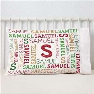 Christmas Repeating Name Personalized Pillowcase - 20quot; x 31quot; - 46395-F