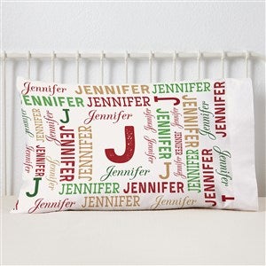 Christmas Repeating Name Personalized Pillowcase - 20" x 40" King - 46395-K