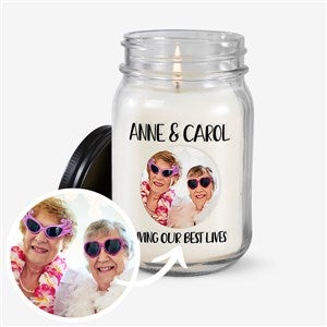 Cartoon Yourself Photo Message Personalized Farmhouse Candle Jar - 46399