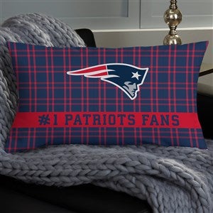NFL New England Patriots Plaid Personalized Lumbar Throw Pillow - 46402-LB