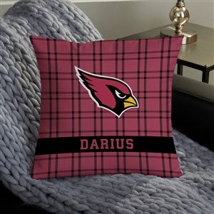 NFL Arizona Cardinals Plaid Personalized 14 Throw Pillow - 46407-S