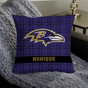 NFL Baltimore Ravens Plaid Personalized 14quot; Throw Pillow - 46440-S