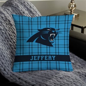 NFL Carolina Panthers Plaid Personalized 14 Throw Pillow - 46441-S