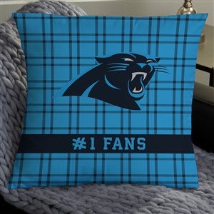 NFL Carolina Panthers Plaid Personalized 18quot; Throw Pillow - 46441-L