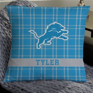 NFL Detroit Lions Plaid Personalized 18 Throw Pillow - 46443-L