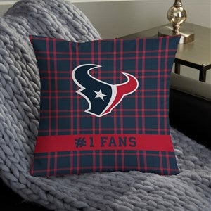 NFL Houston Texans Plaid Personalized 14 Throw Pillow - 46444-S