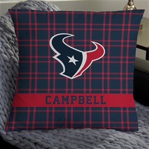 NFL Houston Texans Plaid Personalized 18" Throw Pillow - 46444-L