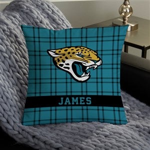 NFL Jacksonville Jaguars Plaid Personalized 14" Throw Pillow - 46447-S