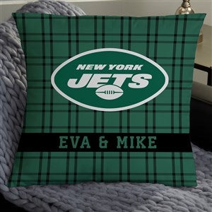 NFL New York Jets Plaid Personalized 18 Throw Pillow - 46454-L