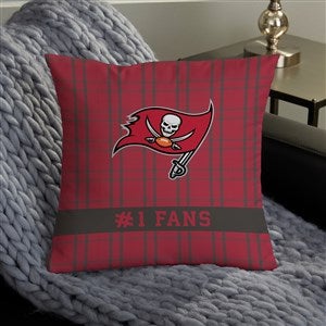 NFL Tampa Bay Buccaneers Plaid Personalized 14 Throw Pillow - 46456-S