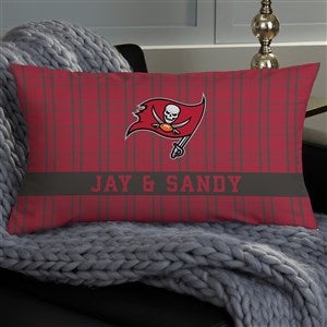 NFL Tampa Bay Buccaneers Plaid Personalized Lumbar Throw Pillow - 46456-LB