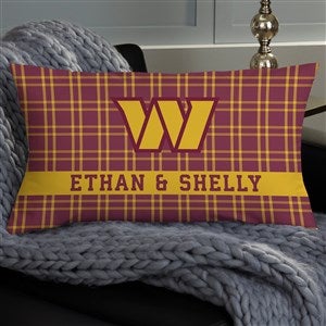 NFL Washington Commanders Plaid Personalized Lumbar Throw Pillow - 46458-LB