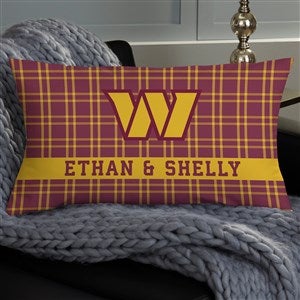 NFL Washington Football Team Plaid Personalized Lumbar Throw Pillow - 46458-LB