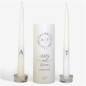 Personalized Wreath Wedding Unity Candle Set-Grey - 46488D-GR