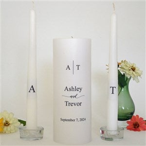 Personalized Monogram Wedding Unity Candle Set-Black - 46489D-B
