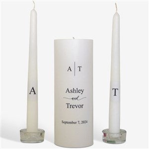 Personalized Monogram Wedding Unity Candle Set-Black - 46489D-B