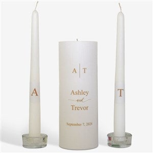 Personalized Monogram Wedding Unity Candle Set-Gold - 46489D-G