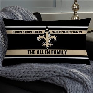 NFL New Orleans Saints Classic Personalized Lumbar Throw Pillow - 46498-LB