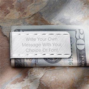 Write Your Own Engraved Brushed Money Clip - 46505