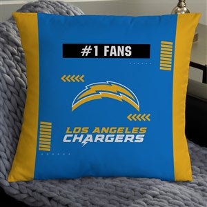 NFL Los Angeles Chargers Classic Personalized 18" Throw Pillow - 46573-L