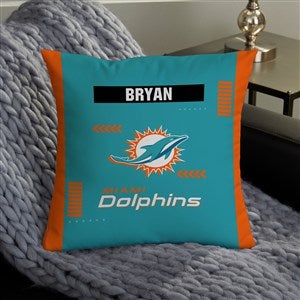 NFL Miami Dolphins Classic Personalized 14" Throw Pillow - 46590-S