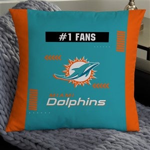 NFL Miami Dolphins Classic Personalized 18" Throw Pillow - 46590-L