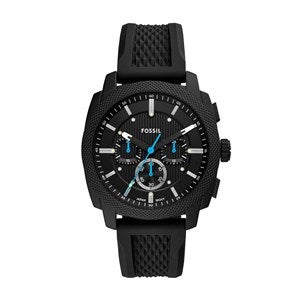 Engraved Fossil Machine Black Watch - 46598