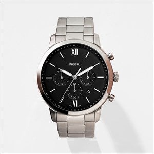 Engraved Fossil Neutra Chrono Silver Watch - 46600