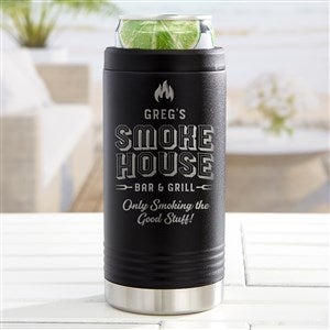 Smokehouse Personalized Stainless Insulated Slim Can Holder- Black - 46634-B