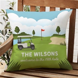 Golf Course Personalized Outdoor Throw Pillow- 20"x 20" - 46686-L