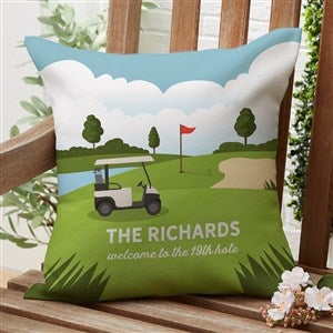 Golf Course Personalized Outdoor Throw Pillow -16"x16" - 46686