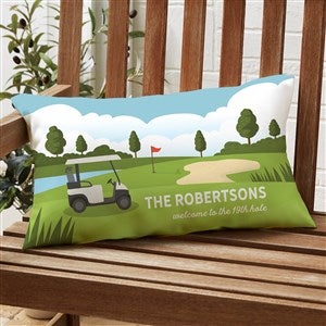 Golf Course Personalized Lumbar Outdoor Throw Pillow -12"x 22" - 46686-LB