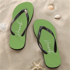 Trendy Script Personalized Adult Flip Flops - 46700