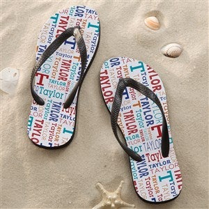 Repeating Name Personalized Adult Flip Flops - 46704