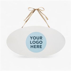 Personalized Logo Oval Wood Sign - 46707