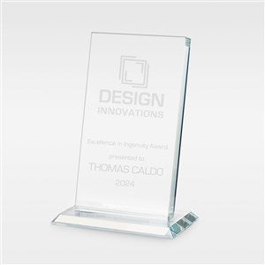 Personalized Logo Slanted Glass Recognition Award - Medium - 46754