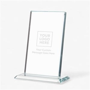 Personalized Logo Slanted Glass Recognition Award - Medium - 46754