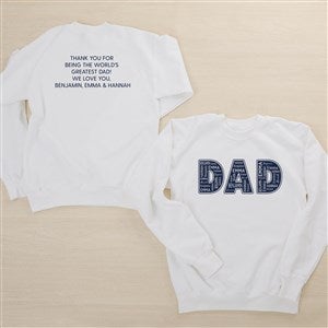 Dad Repeating Name Personalized 2-Sided Hanes® Adult Crewneck Sweatshirt - 46757-S