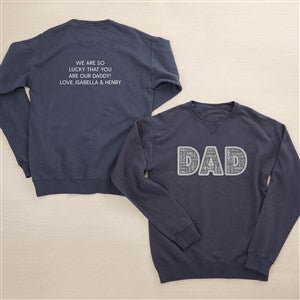 Dad Repeating Name Personalized 2-Sided Hanes® Adult ComfortWash™ Sweatshirt - 46757-CWS