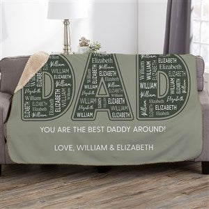 Dad Repeating Name Personalized 50x60 Sherpa Blanket - 46758-S